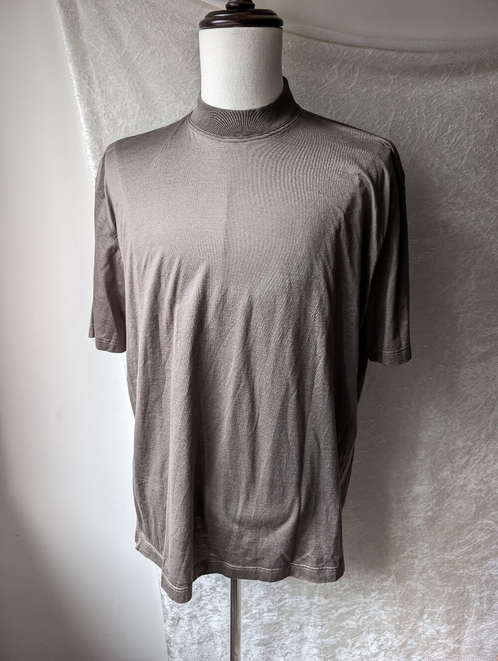 Maus & Hoffman Luxury Romano Cotton Short Sleeve Mock Neck Tee Fine Mercerized